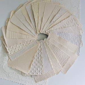 Handmade Recycled Textured Paper: Artist Collage Supply
