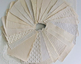 Handmade Recycled Textured Paper: Artist Collage Supply
