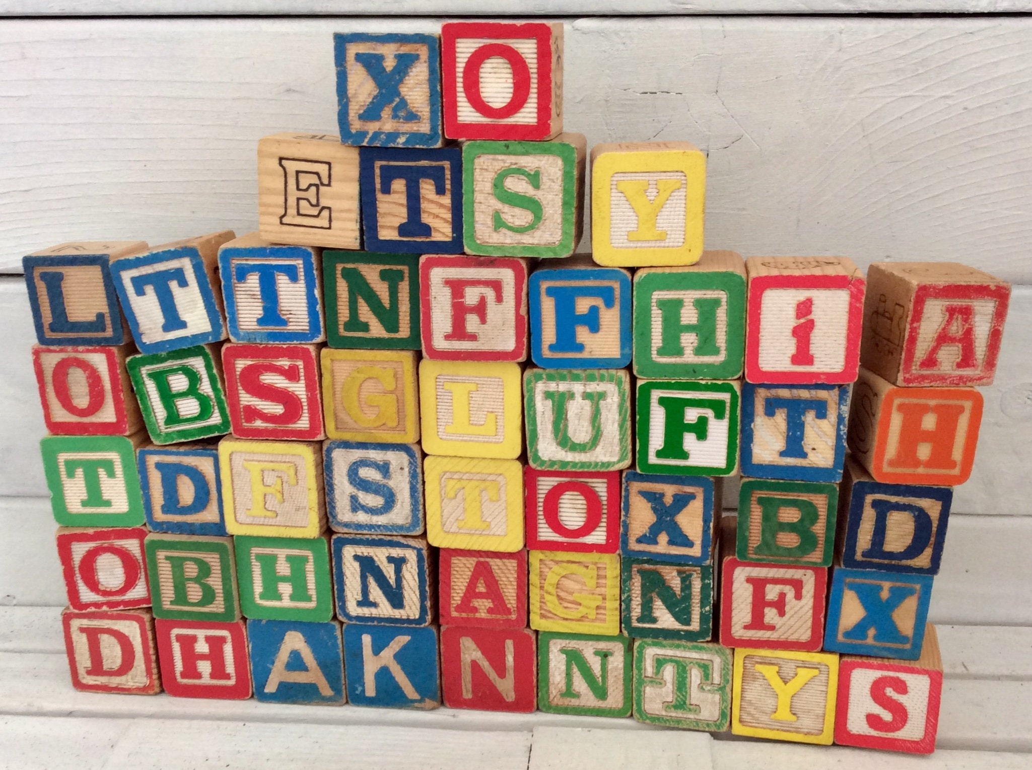 Wooden Blocks 46 ABC Blocks alphabet blocks toddler toys Etsy