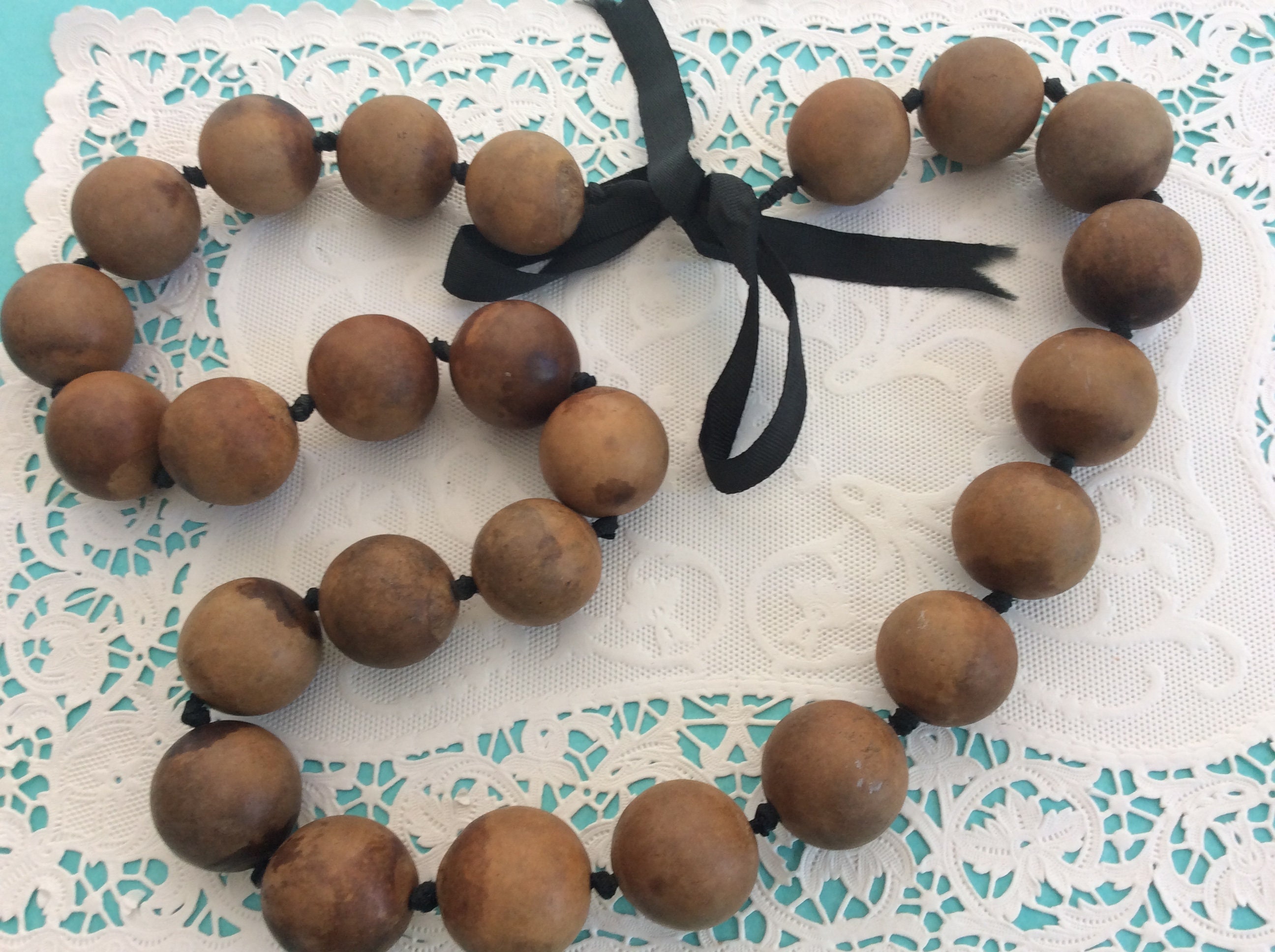 Kamani Nut Lei - Vintage - 37” Long - All Natural - Handmade in 