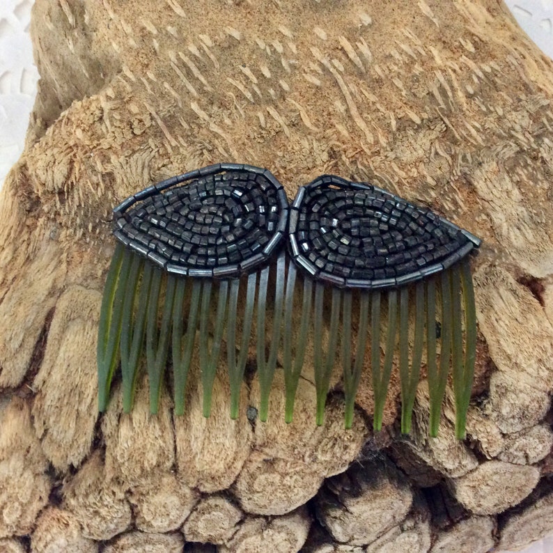 Beaded Hair Comb Retro gift for her lightweight vintage Hair Jewelry Hair accessory handmade made in USA