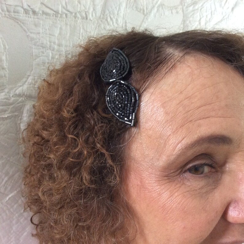 Beaded Hair Comb Retro gift for her lightweight vintage Hair Jewelry Hair accessory handmade made in USA
