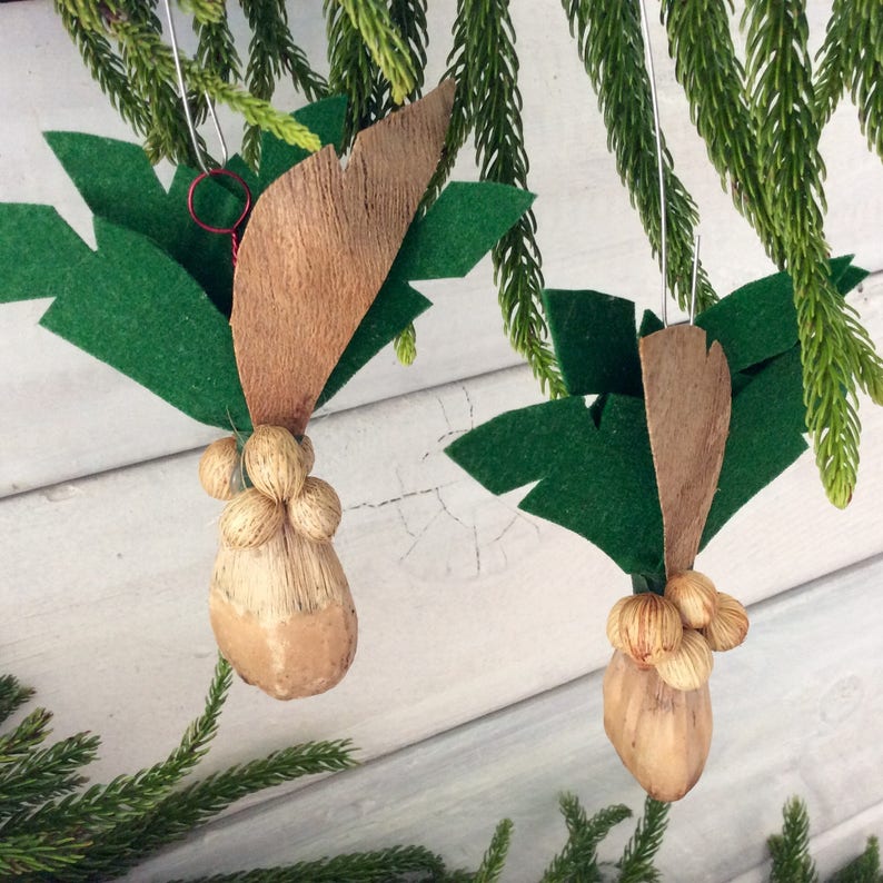 Hawaiian Christmas Ornaments Palm Tree Natural Decorations Etsy