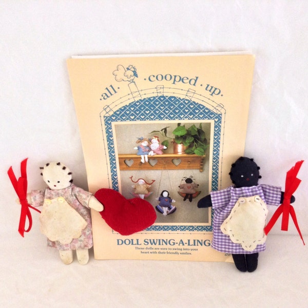 Doll Pattern - Swing A Lings Dolls on a string - Folk Art - DIY Doll making - gift idea