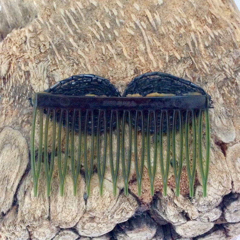 Beaded Hair Comb Retro gift for her lightweight vintage Hair Jewelry Hair accessory handmade made in USA