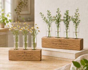 木製植物スタンド、チューブ型花瓶ホルダー、プラスチック製植物挿し木カバー、水耕栽培用室内装飾、自然をテーマにしたギフトアイデア