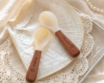 Set di cucchiai in legno fatti a mano, cucchiai da tavola in corno naturale, decorazioni per la tavola in stile boho-farmhouse, set per cene di nozze, regalo per l'inaugurazione della casa