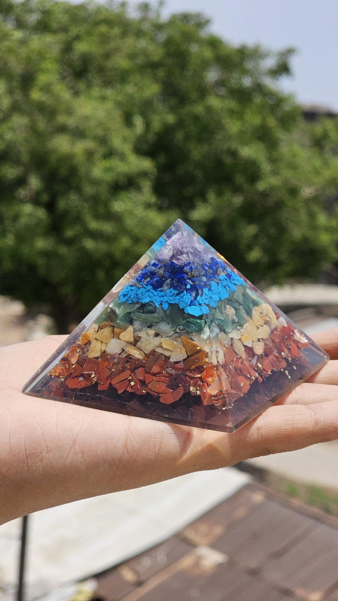 7 Chakra Orgone Pyramid Crystal Energy Healing Reiki Spritual Home ...