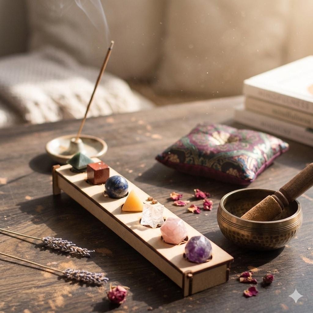Seven Chakra Geomatric Set Meditation Gift Box Including Sacred ...