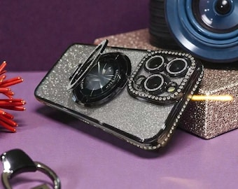 Glitter Diamond MagSafe iPhone Case with Magnetic Stand