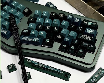 Slytherin Themed Keycap Set | Green Magical Academy Keycaps