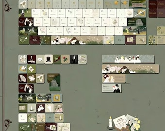 Pride & Prejudice Artisan Keycap Set – Vintage Literary Keyboard Keys