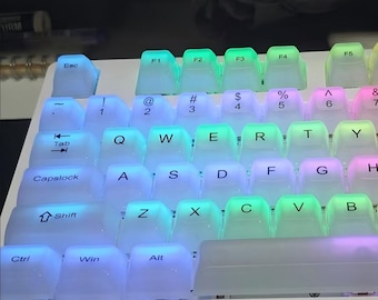 Frosted Clear Jelly Keycaps | Semi-Transparent PBT Keycap Set | Cherry Authentic Height | 115 keycaps