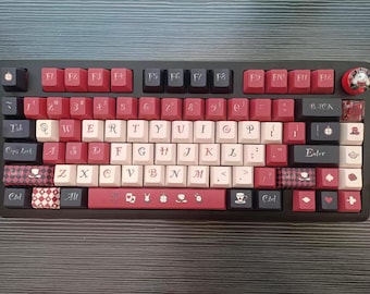 Retro Alice in Wonderland Keycap Set, Piano Keys，140+keys