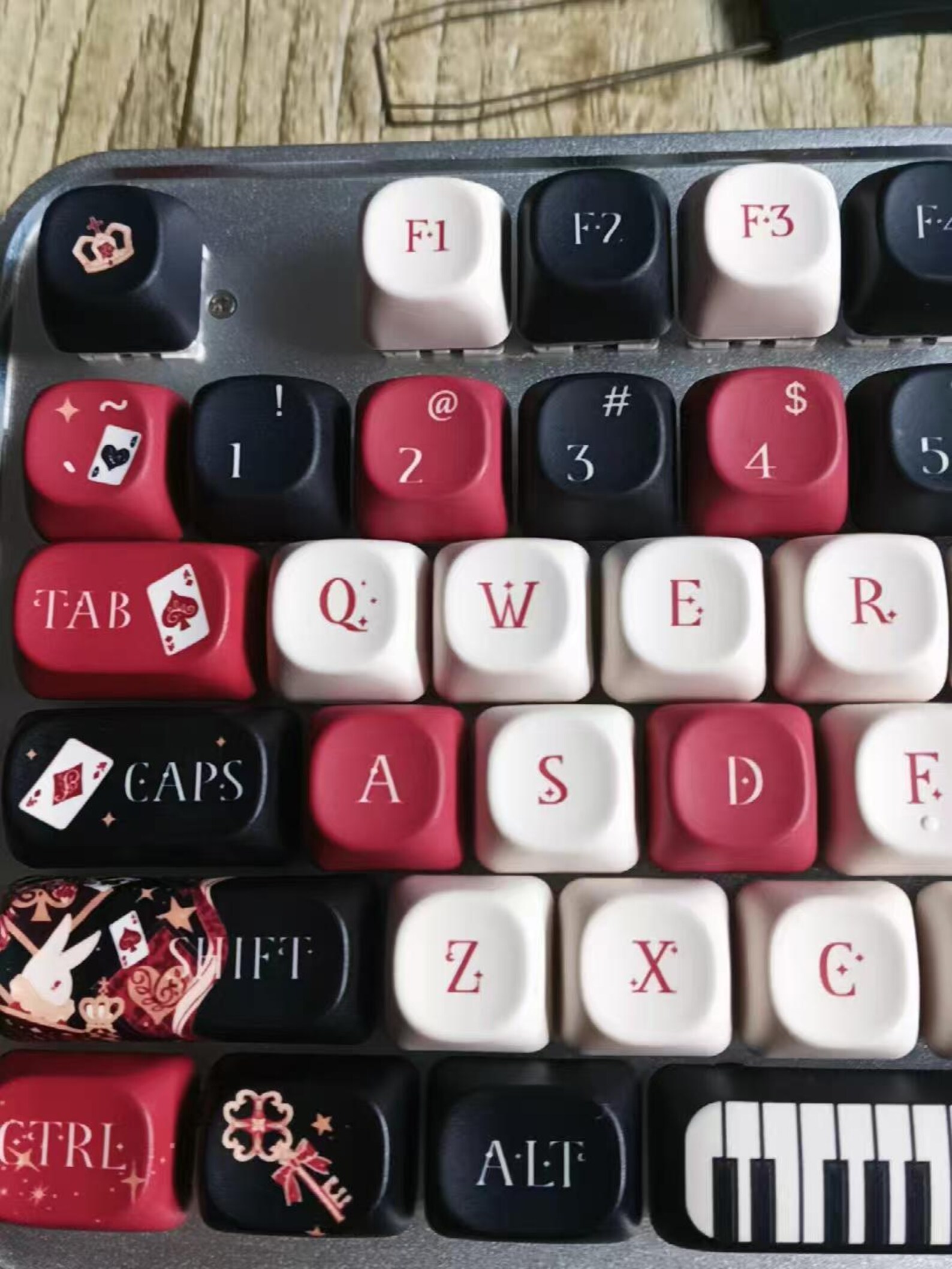 Alice in Wonderland Themed Keycap Set, Piano Keys, Retro MOA Keycaps ...