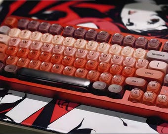 132 Keys Keycaps Set | Red Gradient PBT Keycaps