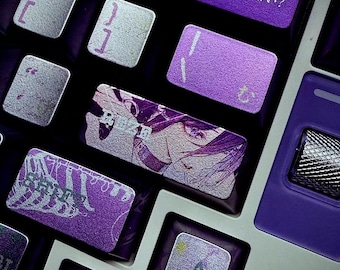 Chainsaw Man Themed Keycap Set, Dye-Sublimated PBT Keycaps, Cherry Height