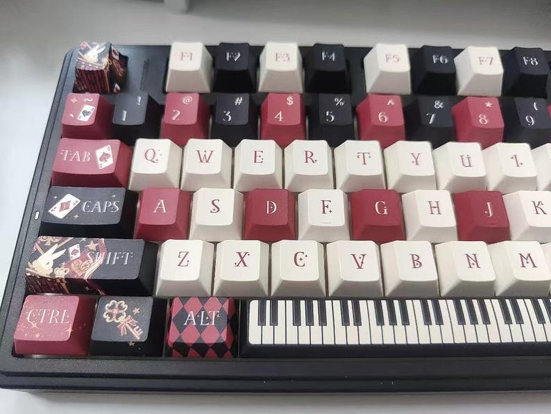Alice in Wonderland Keycap Set, Piano Keys, Retro Keycap - Etsy