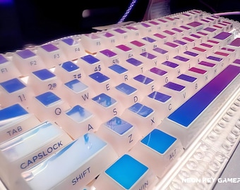 Iridescent Laser Keycaps — 87-Key and 123-Key Sets
