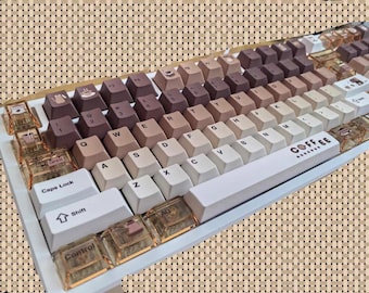 Coffee-Themed Custom Keycap Set | 145 Keys | A Gift for Coffee Lovers