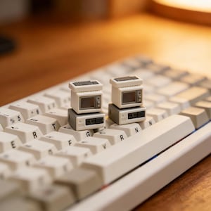 Conjunto de três teclas transparentes personalizadas, um presente fofo para teclado mecânico.