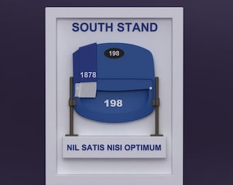 Custom Stadium Seat Artwork – South Stand 198 Print | Personalized Football Fan Gift