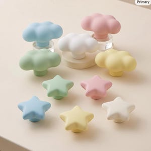 Tiradores y pomos para armarios y cajones con diseño de estrellas de nube, herrajes bonitos para armarios de cocina, decoración de habitaciones infantiles, cajones de cómodas y mejoras para el hogar.