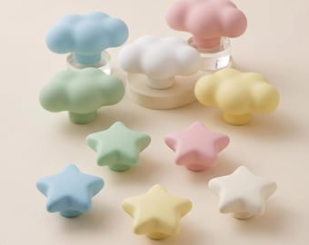 Pomelli e maniglie per cassetti Cloud Star, graziosi accessori per mobili da cucina, decorazioni per camerette, cassettiere e per rinnovare la casa.