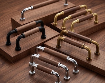 Wood Cabinet Handles and Drawer Pulls, Modern Furniture Hardware for Kitchen Cabinets, Dresser Drawers, Vanity, Cupboard and Home Upgrade