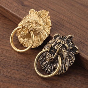Tiradores de cajón con cabeza de león, tiradores de armario de aro vintage, tiradores de cómoda góticos, herrajes decorativos para armarios, tiradores de puerta de muebles con forma de animales.