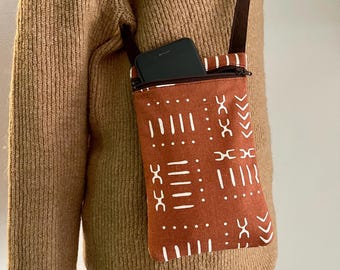 Custodia per cellulare, custodia/cover per telefono da donna, custodia per iPhone a mani libere, custodia per smartphone con tracolla, realizzata a mano