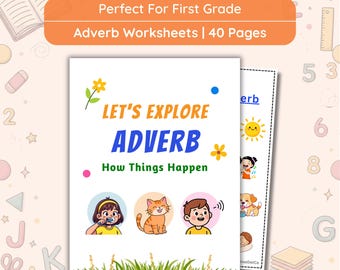 Year 1 Grammar Worksheets - Kindergarten Verbs And Adverbs Activities - Parts of Speech - English Activity