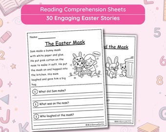 Easter Reading Comprehension Worksheets Kindergarten First Grade Printable Bunny Stories Literacy Centers Homeschool Resources