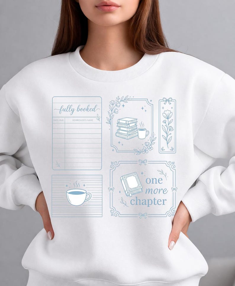 Fully Booked PNG Book Lover Aesthetic Design, One More Chapter Graphic ...