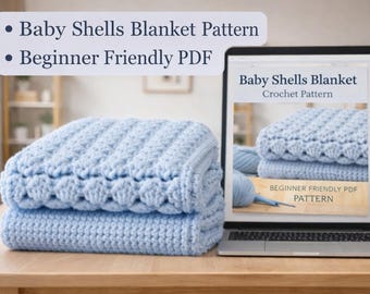 Shell Stitch Crochet Blanket Pattern – Easy Beginner Nursery Throw (PDF Pattern)