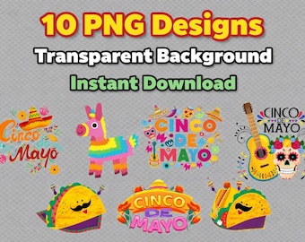 Paquete Cinco De Mayo PNG Paquete de diseños de sublimación Fiesta