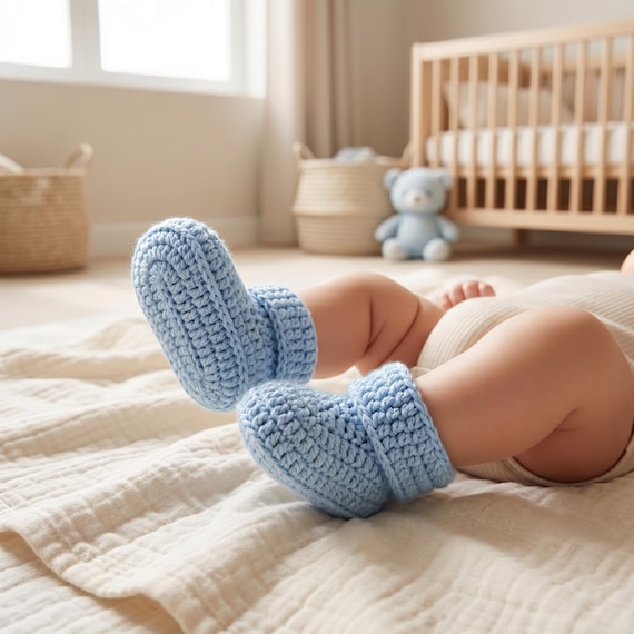 Crochet Baby Booties Pattern for Newborn to 8 Months Easy Crochet Baby Slippers printable Beginner Friendly DIY digital download