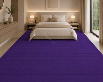 Hand Tufted Purple Wool Rug | Modern Minimalist Area Rug | Handmade Geometric Carpet | Luxury Living Room Rug | Contemporary Home Decor |