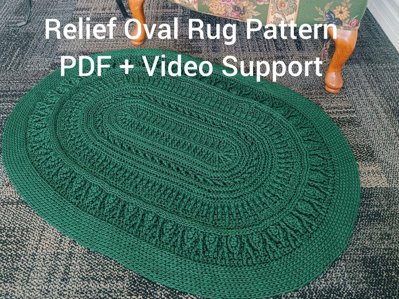 Rug Patterns.pdf Relief Oval Crochet Rug Pattern PDF With Video Support – Polyester Cord ...