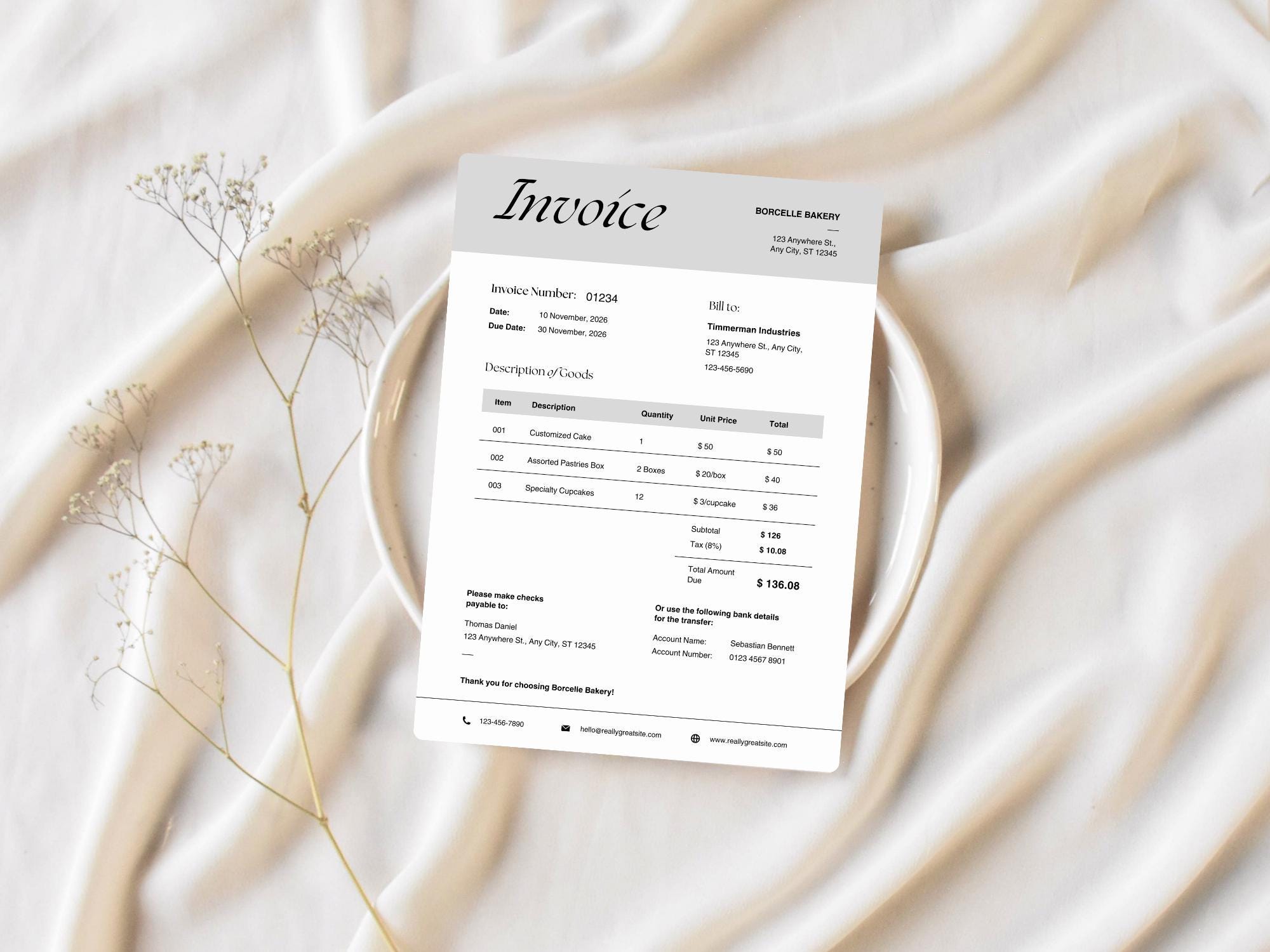 VAT Invoice Template Editable in Canva | Tax Invoice | Business Invoice ...