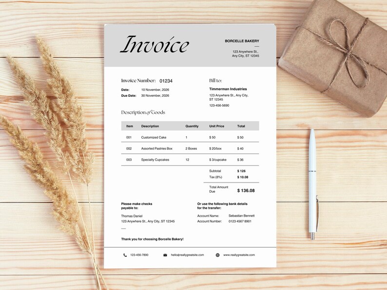 VAT Invoice Template Editable in Canva | Tax Invoice | Business Invoice ...