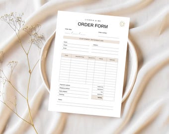 Sjabloon groothandelbestelformulier, in canva bewerkbaar formulier voor kleine bedrijven, afdrukbaar consultatieformulier voor klanten, aankoopformulier voor aangepaste factuur
