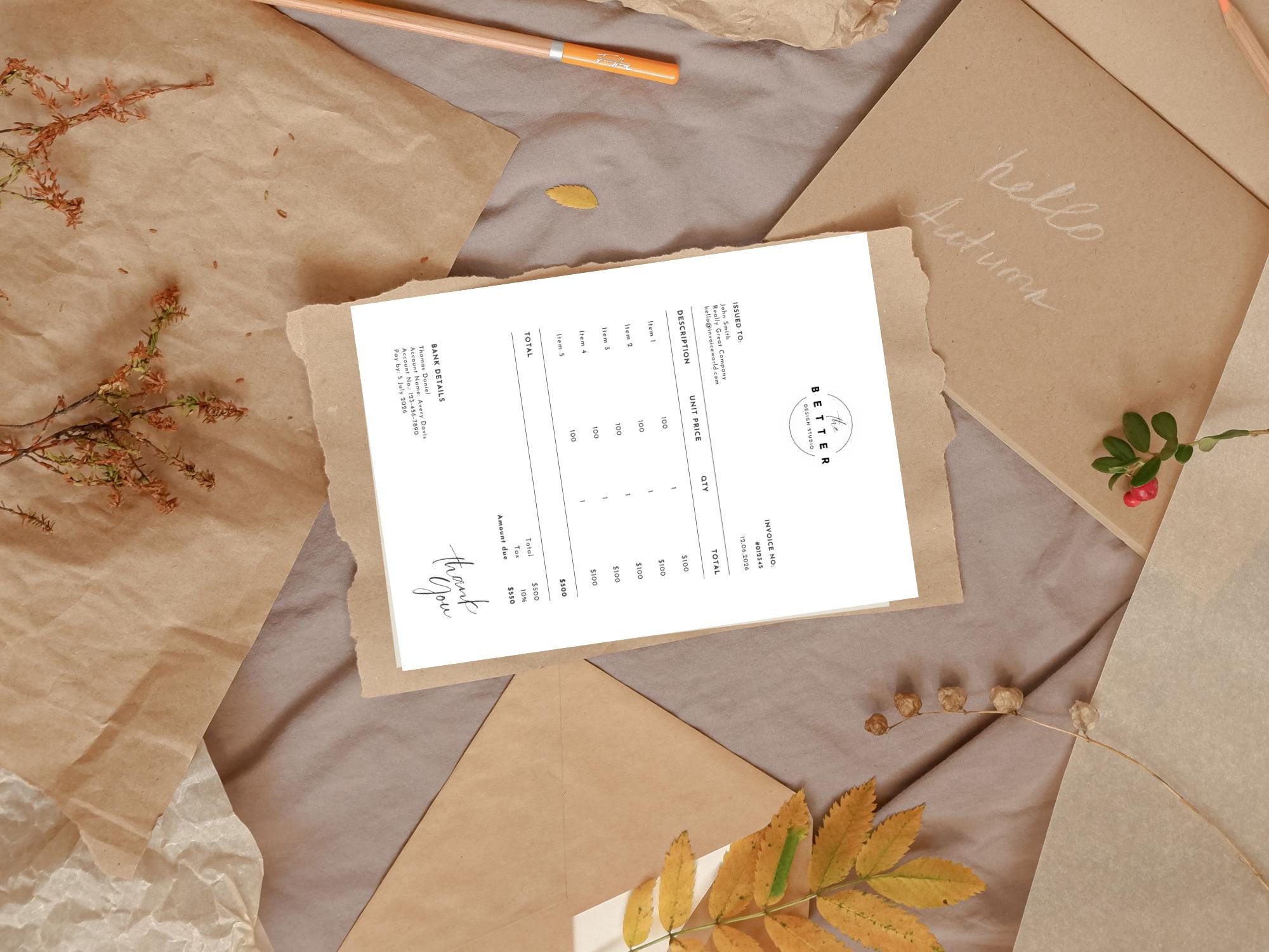 Tax Invoice Template Canva | Editable Business Invoice | VAT Invoice ...