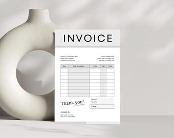 Factuursjabloon freelancer | Bewerkbare canva-factuur | Afdrukbare facturering voor freelancers en kleine bedrijven | Afdrukbare A4-factuur