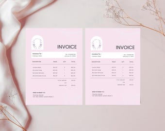 Sjabloon professionele factuur, bewerkbare zakelijke factuur (Canva, Google Docs, Word), moderne en professionele factuur, direct downloaden