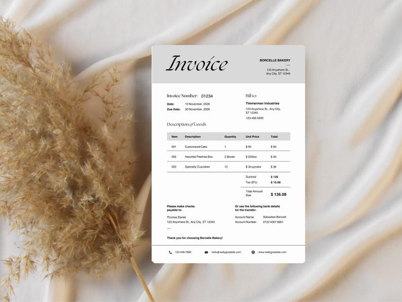VAT Invoice Template Editable in Canva | Tax Invoice | Business Invoice ...