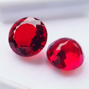 Ruby Round Cut Blood-Red Gift For Wife Making For Ring Stone , 23Ct 14x14x10mm 2pc