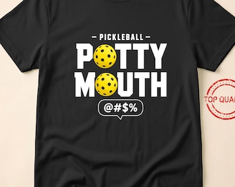 Pickleball Potty Mouth Funny Pickleball Saying Retro Paddle Sport Humor Player Gift Court Joke Competitive Vibes