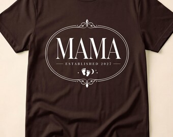 Future Mom 2027 Minimalist Baby Announcement Elegant Mommy To Be Neutral Aesthetic Pregnancy Reveal Design