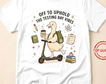 Testing Day Vibes Funny Student Duck Cute Study Motivation Exam Humor Back To School Aesthetic Focus Mode
